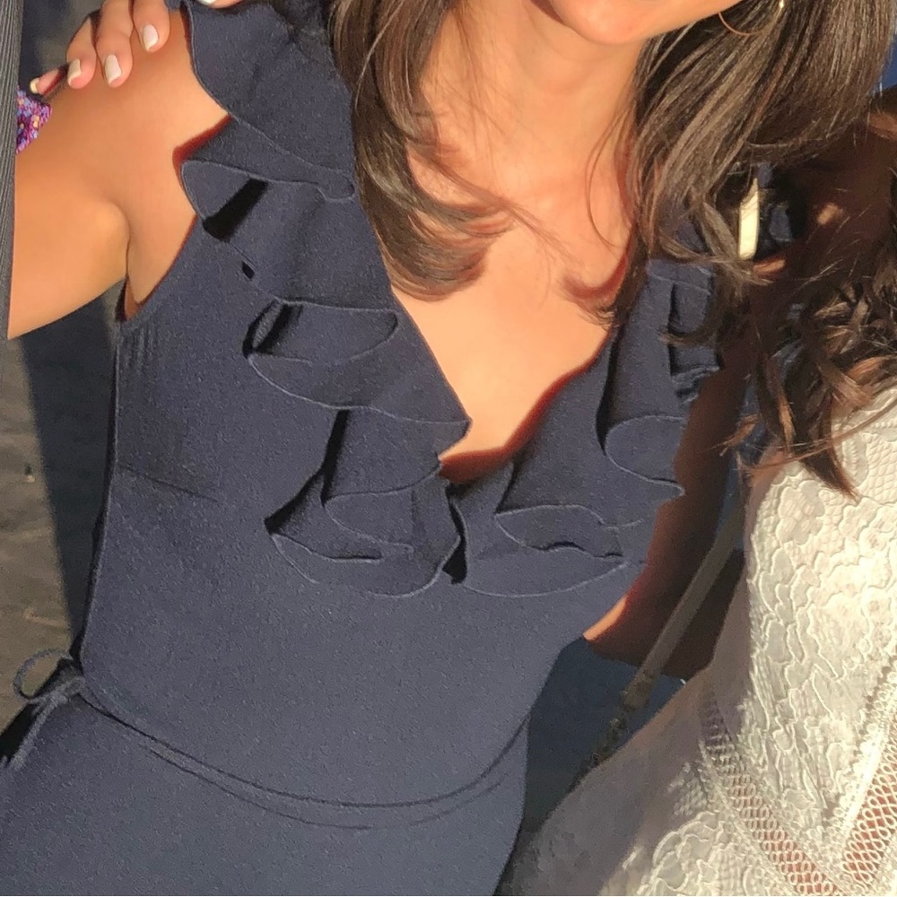 Wayf Ruffle Jumpsuit XS Navy - Picture 3 of 3